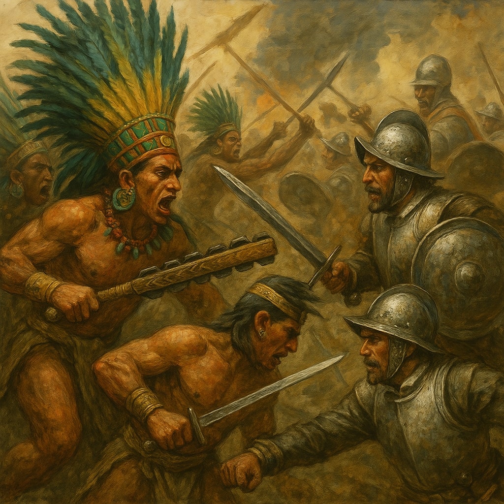Ligne du temps : de la civilisation olmèque à la colonisation espagnole La conquête de l’Empire Aztèque par Hernán Cortés L’effondrement des grandes cités mayas