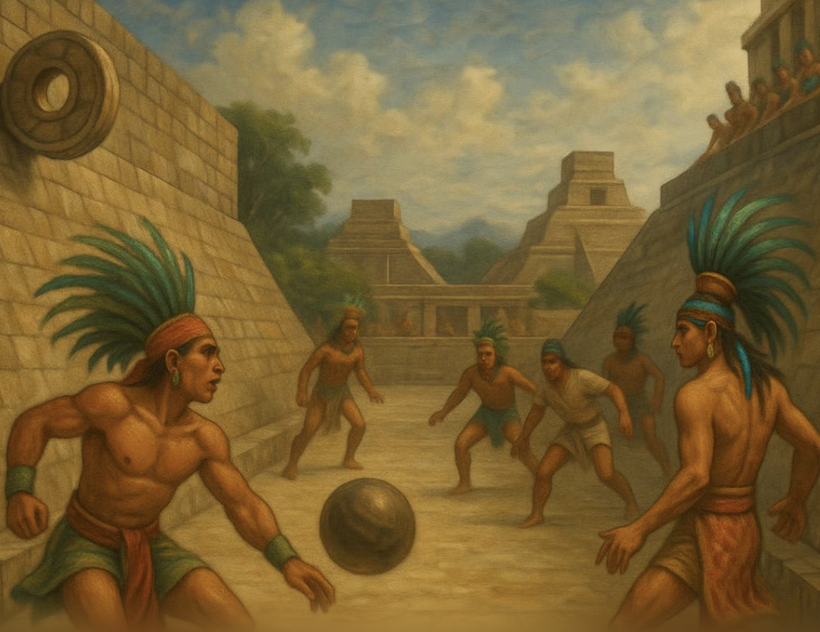 Echappees Mexicaines jeu de balle mésoaméricain dans un terrain antique